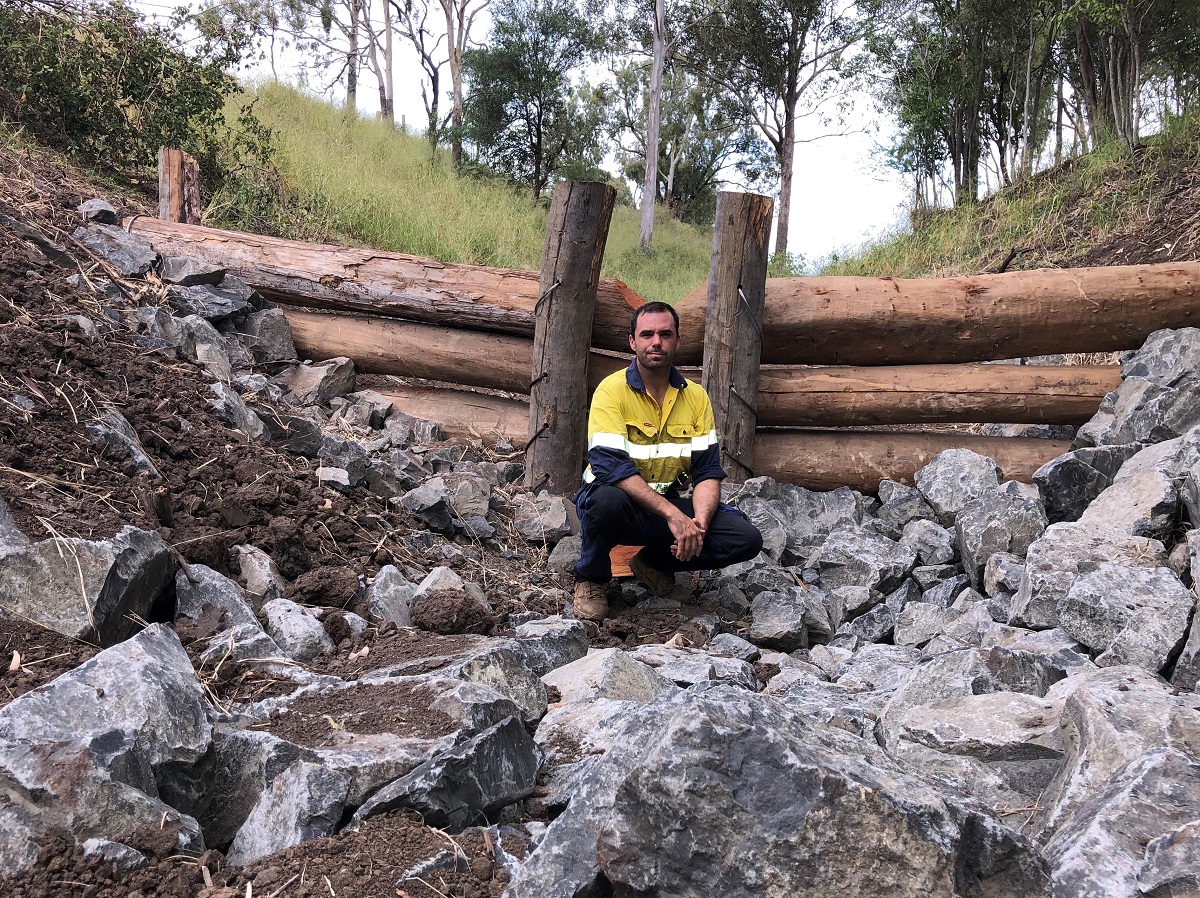 Mid Brisbane Water Quality Partnership Program: Gully erosion with leaky weir
