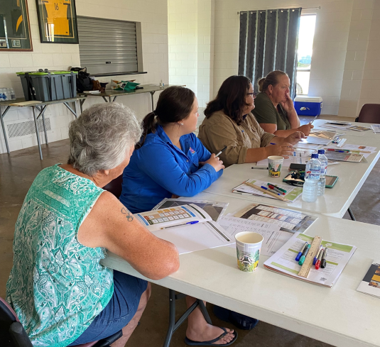 Workshop in Mareeba, landholders sitting and listening to QFBC presenter